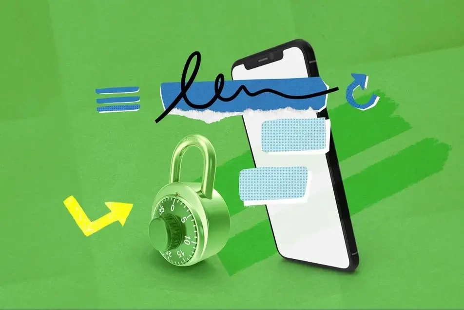 An illustration of a smartphone and a lock.