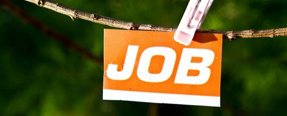 A graphic of the word 'Job' clipped on a branch.
