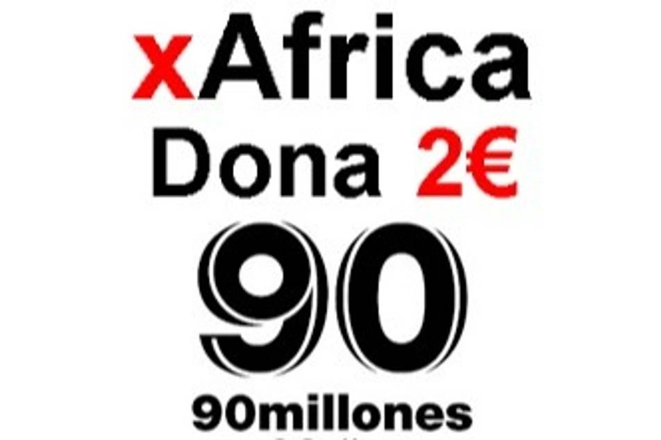 Afiche que dice xAfrica Dona 2 euros