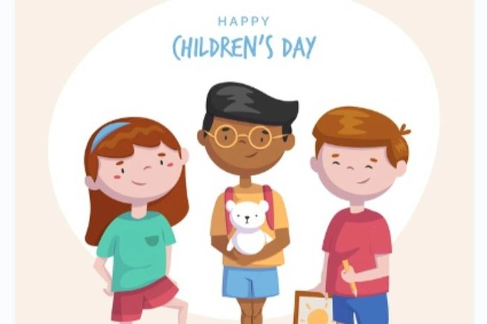 Afiche de ilustración de 3 niños