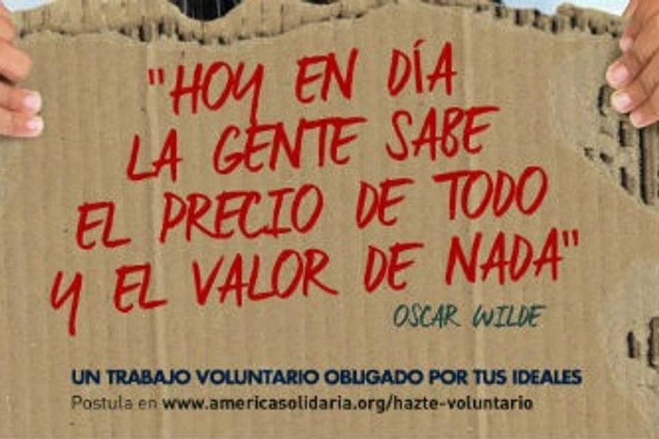 Afiche que dice "Hoy en día la gente saber el precio de todo y el valor de nada", Oscar Wilde