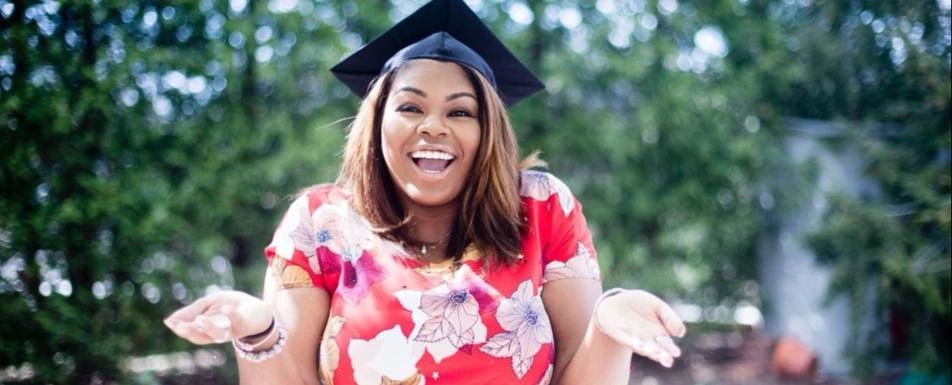 A Black woman graduating.