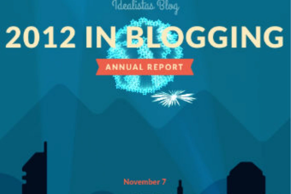 Un afiche que dice 2012 in Blogging - Reporte anual