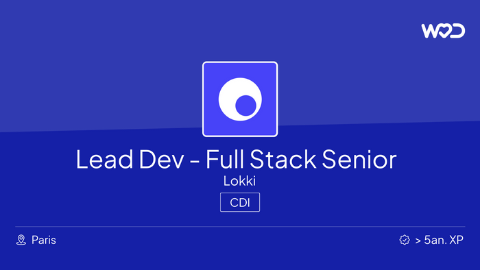 Lead Dev - Full Stack développeur Senior H/F - IT job