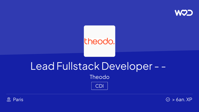 Lead Fullstack Developer - Secteur Public - CDI Paris - Theodo GovTech ...