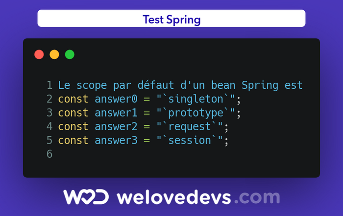 Quel est le scope par défaut d'un bean Spring?