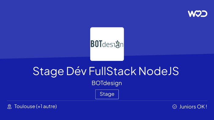 Stage Dév FullStack NodeJS e-Santé - Emploi IT