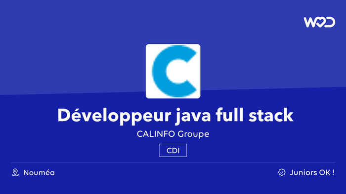 Développeur java full stack junior - CALINFO Groupe - IT job