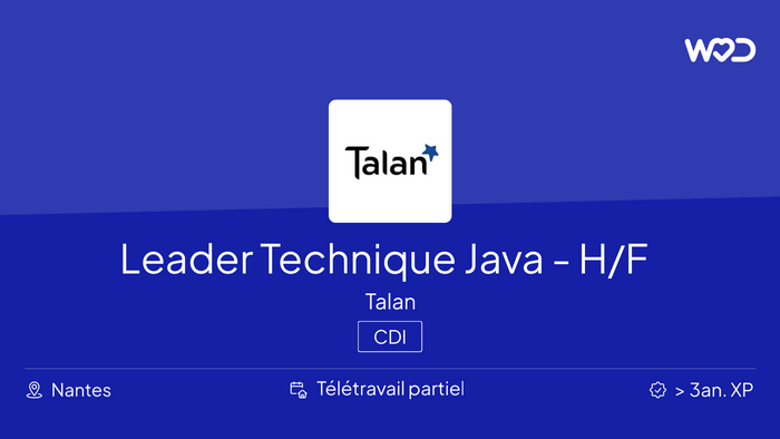 Leader Technique Java - H/F - Talan - IT job