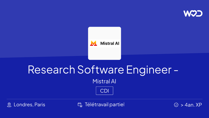 Research Software Engineer - Paris/London - IT job