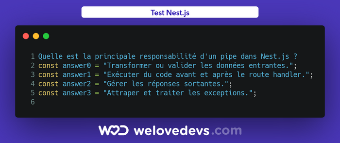 What is the main responsibility of a pipe in Nest.js?