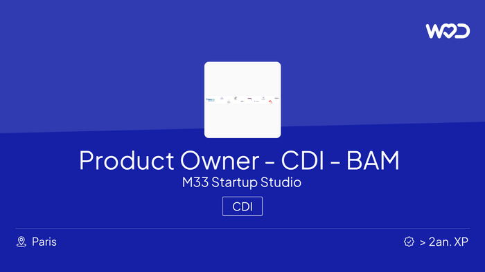 Product Owner - CDI - BAM Paris - IT job