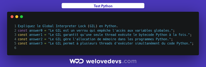 Expliquez le verrou d'interpréteur global (GIL) en Python.