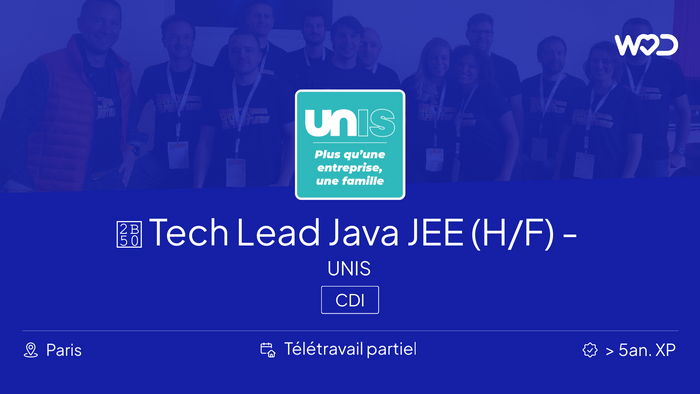 ⭐ Tech Lead Java JEE (H/F) - Paris 9ème - ACSSI - UNIS - Emploi IT