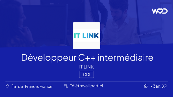 Développeur C++ intermédiaire (H/F/X) - IT LINK - IT job