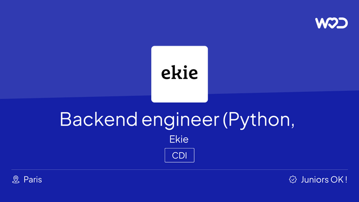 Backend engineer (Python, FastAPI) - Emploi IT