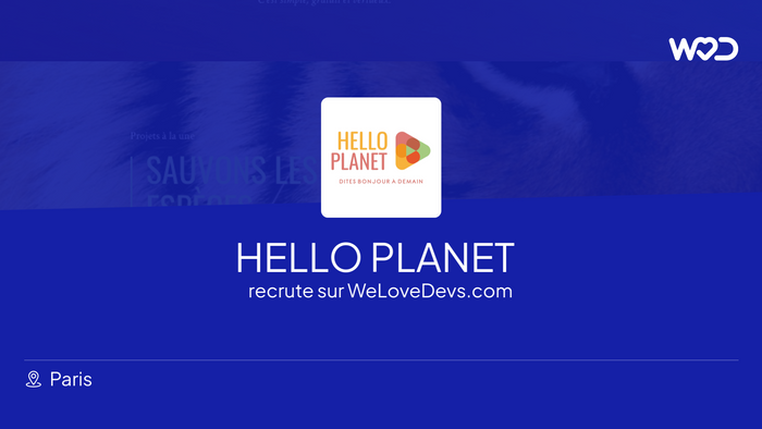 Developer at HELLO PLANET - jobs and salaries | WeLoveDevs