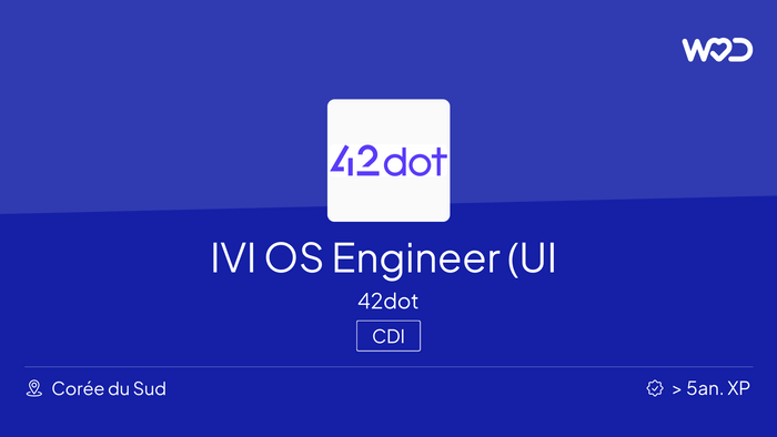 IVI OS Engineer (UI Framework) - Emploi IT