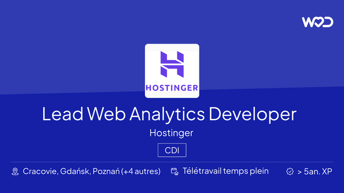 Lead Web Analytics Developer | Based in Europe - IT job