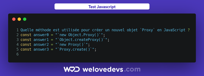 Comment créer un nouvel objet Proxy en JavaScript?