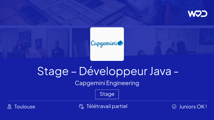 Stage – Développeur Java - Industrie 4.0 TOULOUSE H/F - Capgemini ...