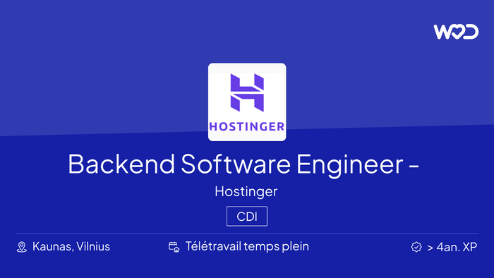 Backend Software Engineer (Node.js) - Horizons team - IT job