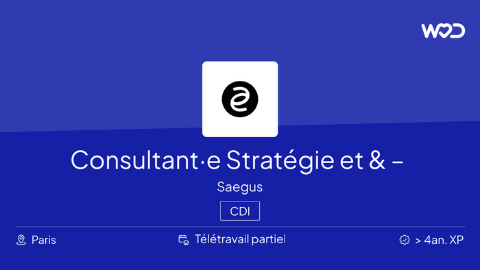 Consultant·e Stratégie et Cadrage Data & IA – Confirmé·e / Senior - IT job