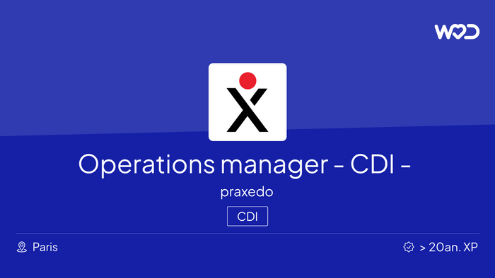 Operations manager - CDI - Paris - IT job