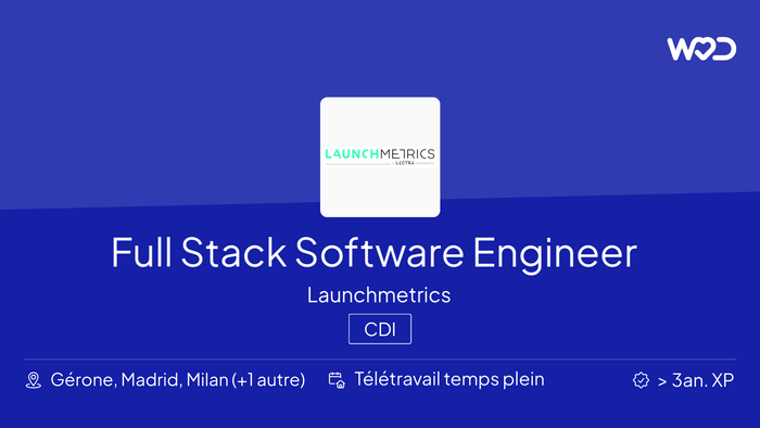 Full Stack Software Development Engineer React / Node.js - Emploi IT